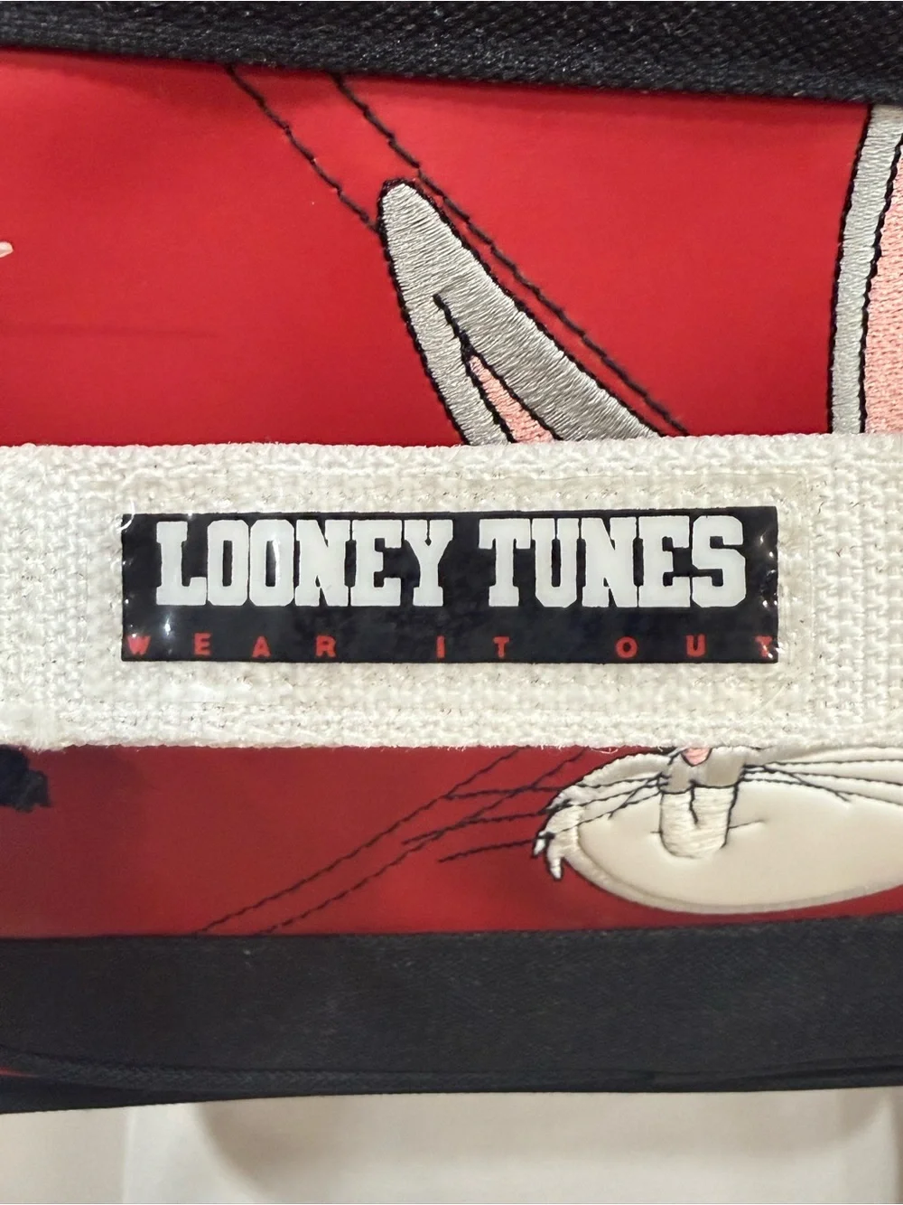 Vintage 1998 Looney Tunes Bugs Bunny Taz Backpack Red Black Warner Bros
